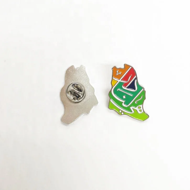 new best sale ready to ship Saudi 94th national day logo metal enamel brooch with pin in the Kingdom of Saudi Arabia map shape