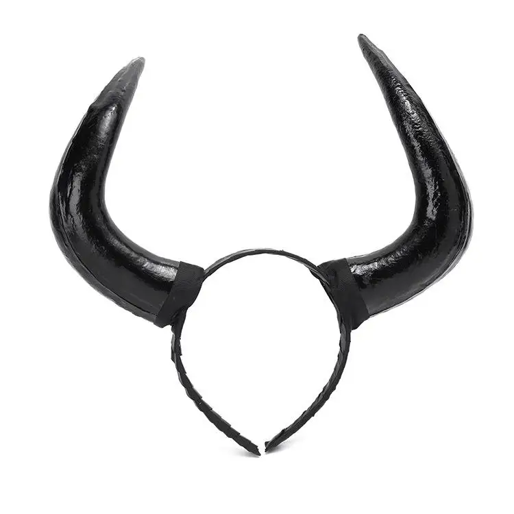 Black Antlers Demon Horns Headband for Halloween Props