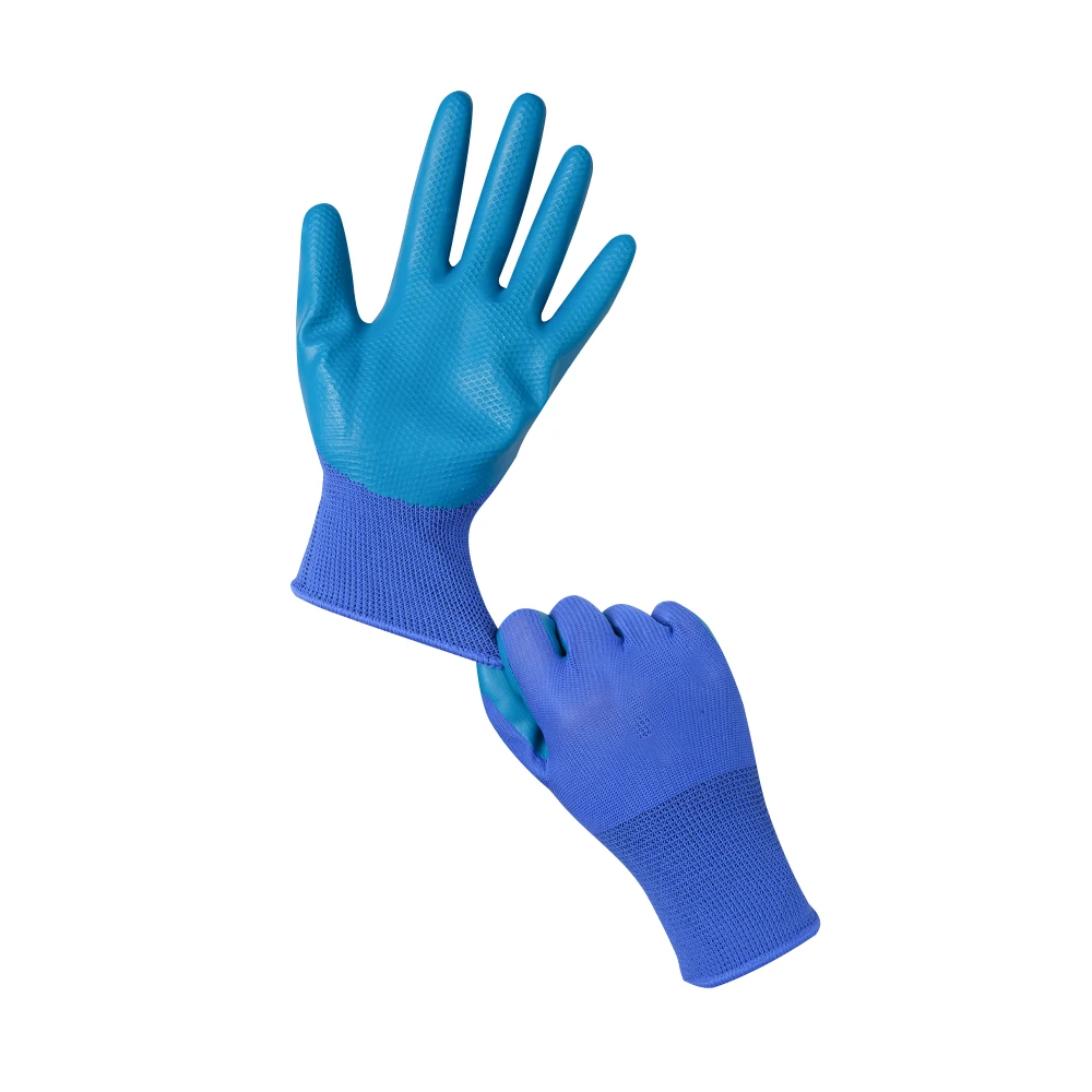 Hot selling Wear-resistant latex gloves Nylon Safety Rubber Coated Gloves 13 Gauge 60g/Pair Latex gloves For Heavy Duty Working