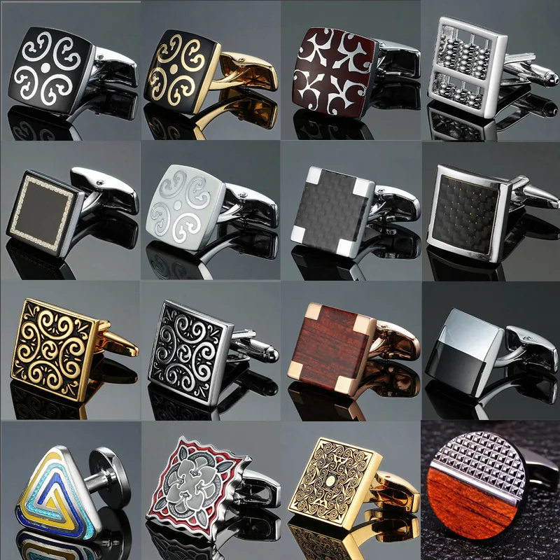 Elegant Shirt American Football Club Brass Base Gemstone Cufflinks