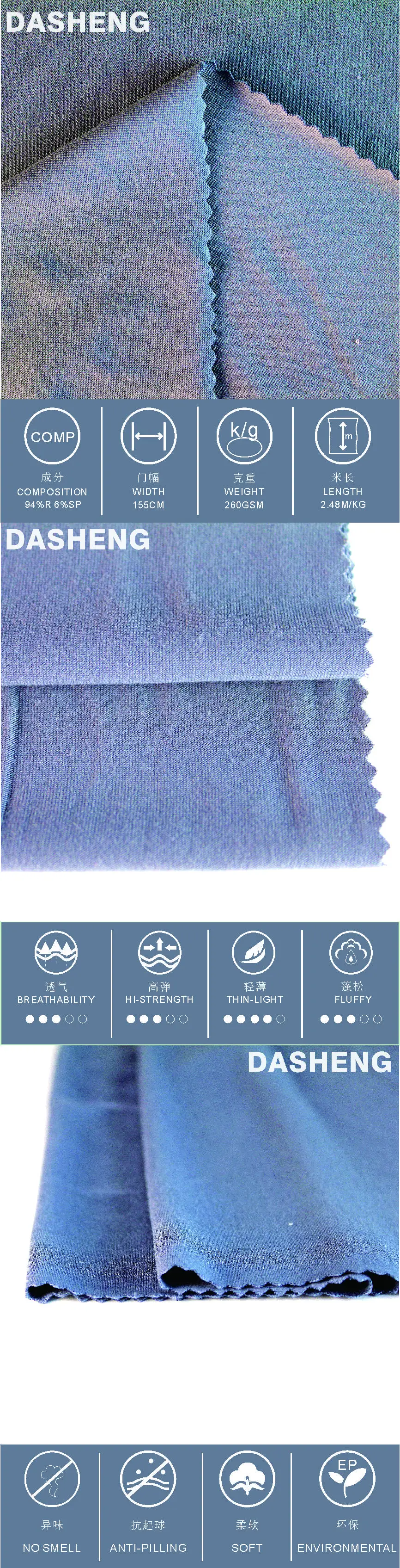 High Quality Siro-Compact Viscose Rayon with high stretch spandex soft handfeel knitted Jersey for clothing T-shirt/dresses