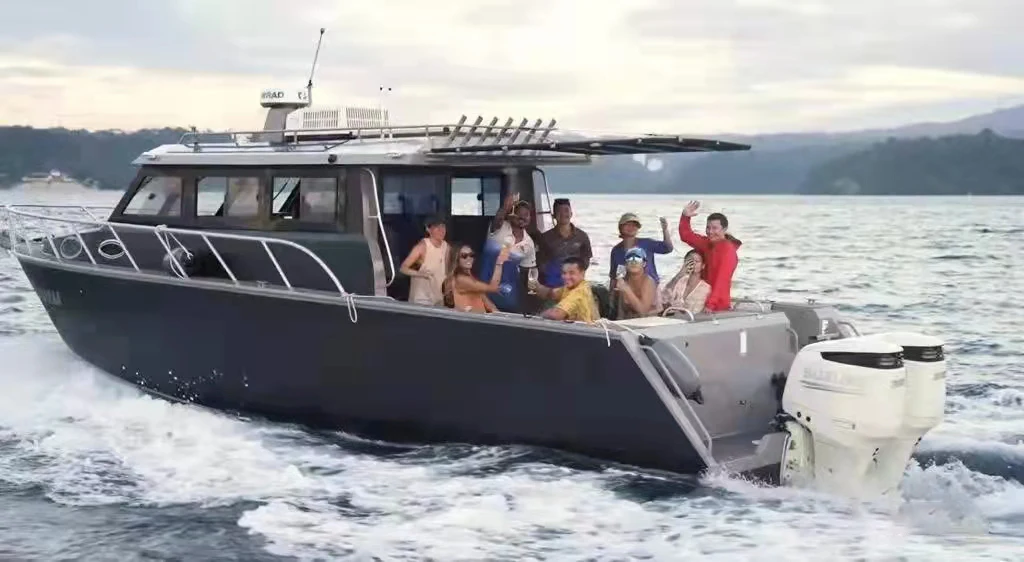 Poseidon Luxury 36ft 11m Aluminum Center Cabin Fishing Speed Boat Sport Yacht Cabin Cruiser With Motor