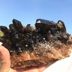 Wholesale natural raw smokey quartz tea crystal cluster for decoration