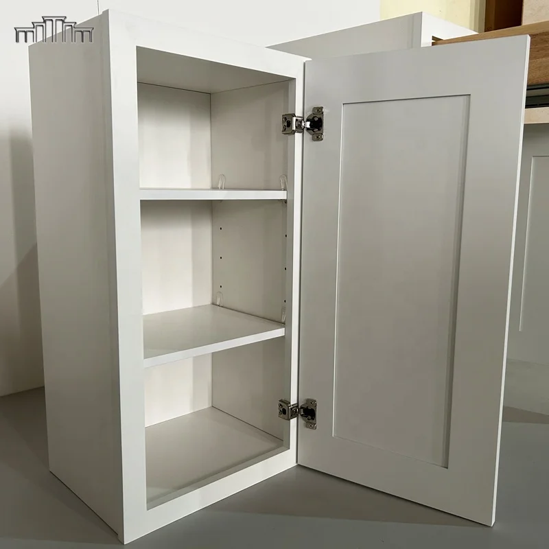 Factory Wholesale Solid Wooden MDF American Standard Size Modern Shaker Raised Panel Style Painting Finish Kitchen Cabinets