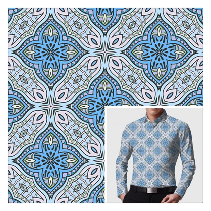 Wholesale Pure Cotton Material Woven T shirts SOLID Snake Printed Fabric For Men