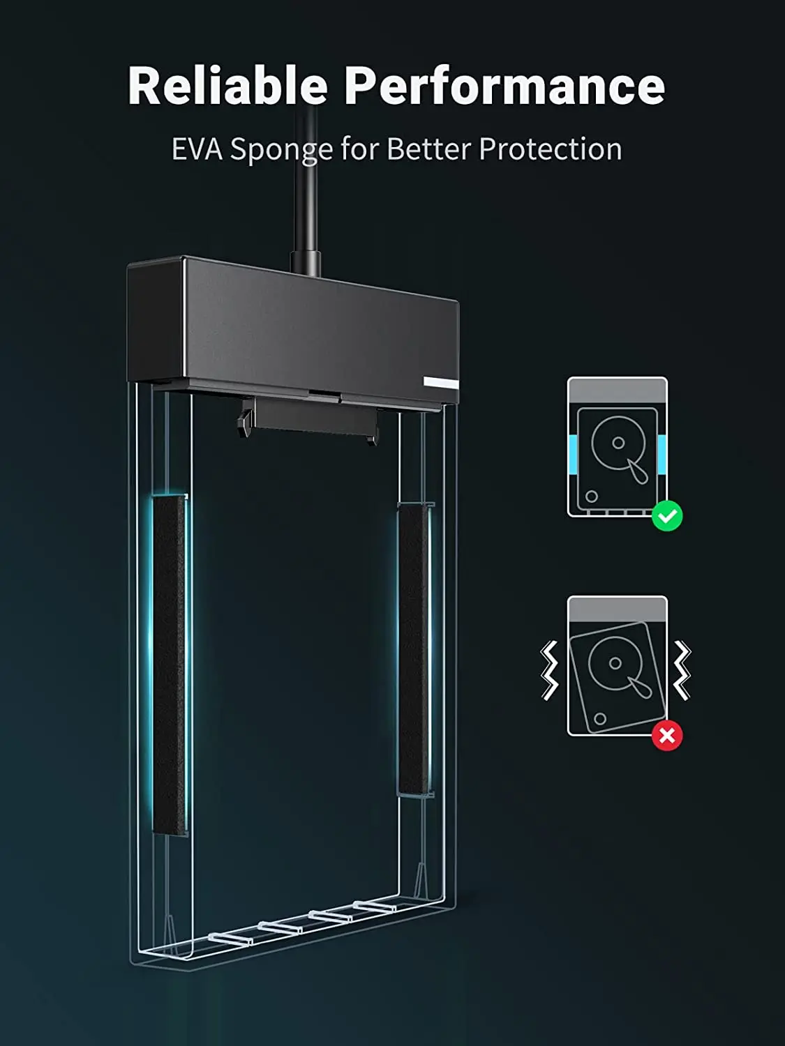 UGREEN 2 5 дюймов корпус жесткого диска интегрирован с кабелем 1 6 фута без SATA на USB внешний SSD жесткий диск