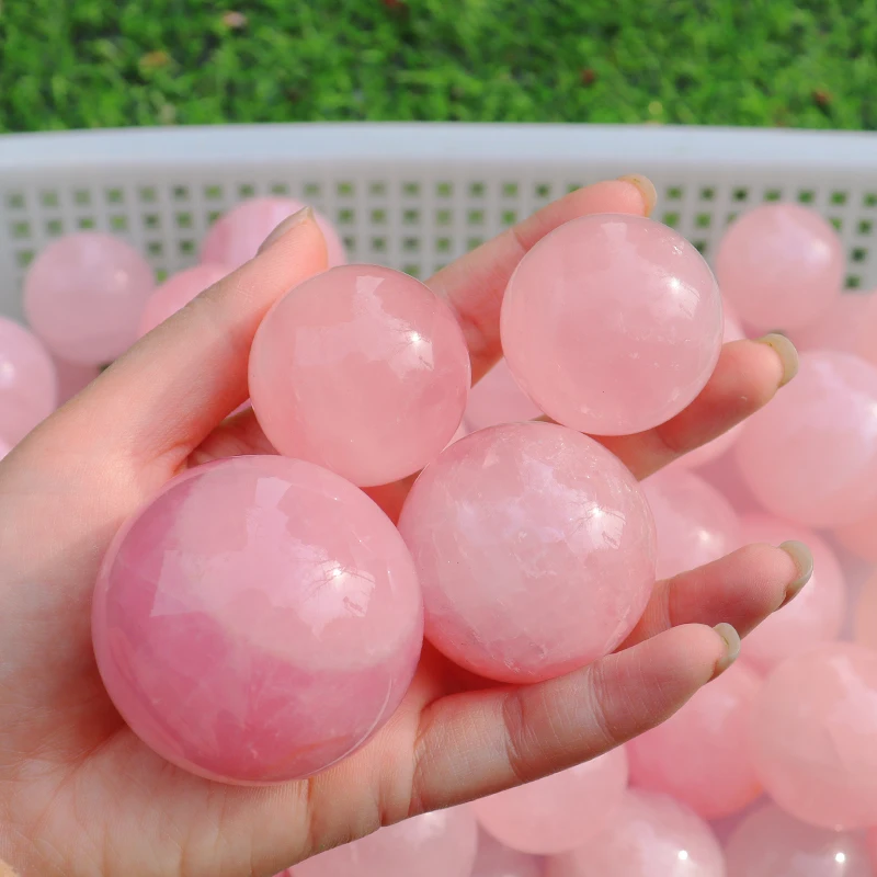 High quality gemstone sphere natural rose quartz sphere 3-5cm Crystals Natural Crystal Bead Suppliers