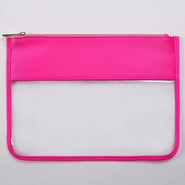 Multi Colors Exquisite Letter Embroidery Travel Bag Women Transparent Toiletry Pouch Patches Cosmetic Bag Clear Bag