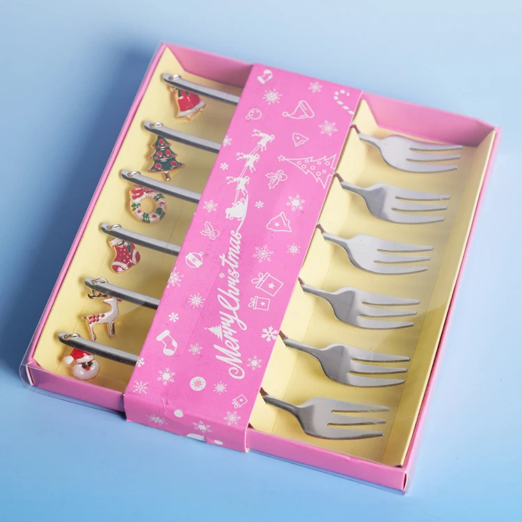 Fork and spoon set baby feeding tableware stainless steel 304 fork sets for christmas