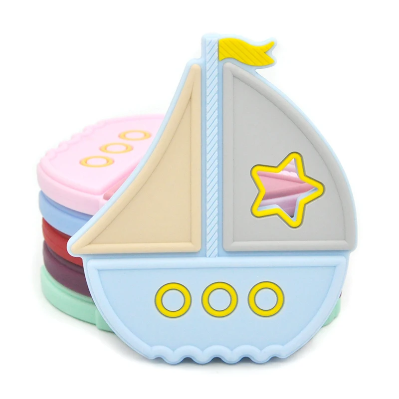 New Sailboat Baby Silicone Products Baby Teether Pendant Summer Silicone Teether