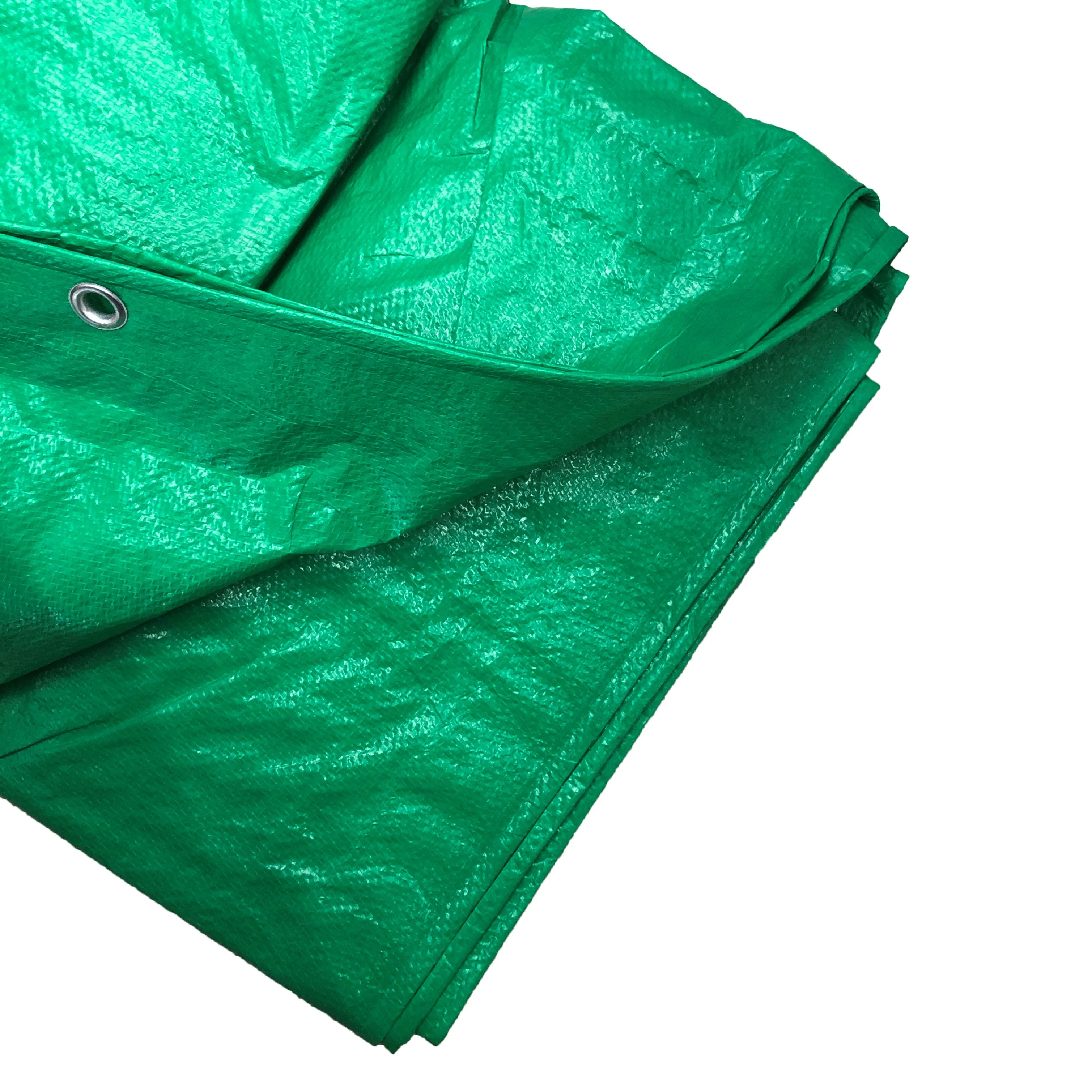 Multi-purpose Outdoor Cover Customized  PE Laminated Green White Color Plastic Fabric Waterproof Poly Tarp Car Tarpaulin