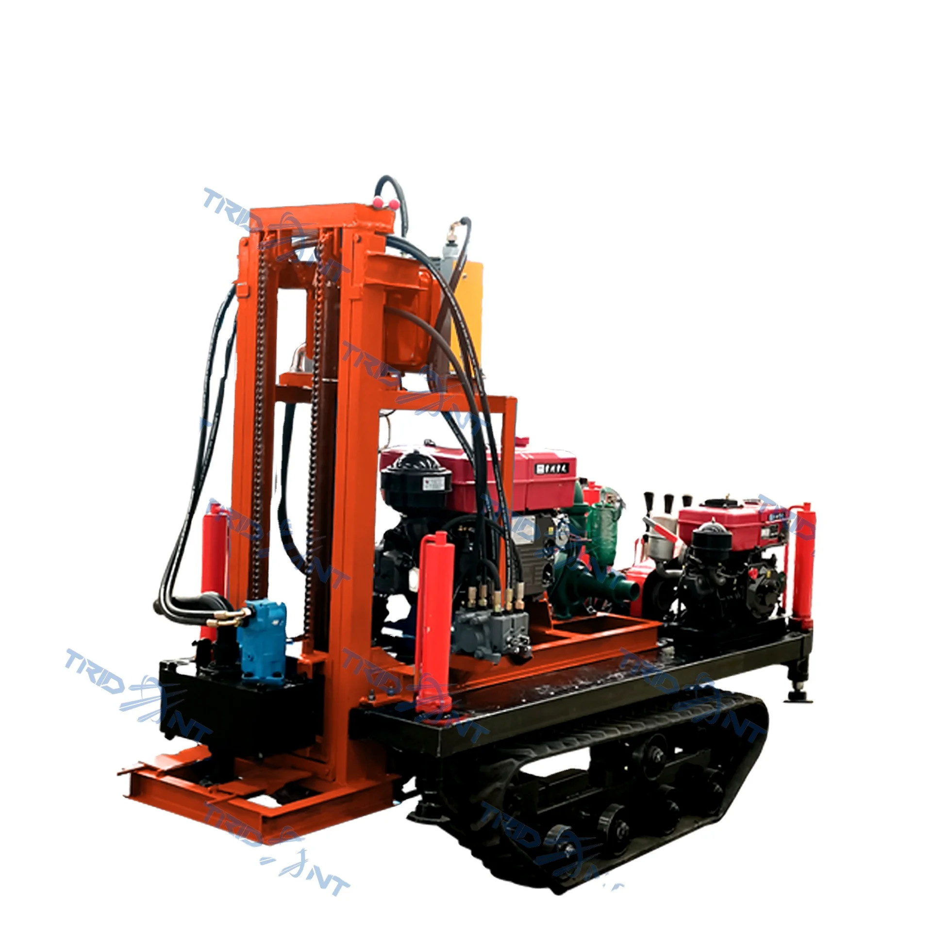 Wheeled Hydraulic Multifunctional Water Well Drilling Rig Water and Gas Dual Use 200 Meters
