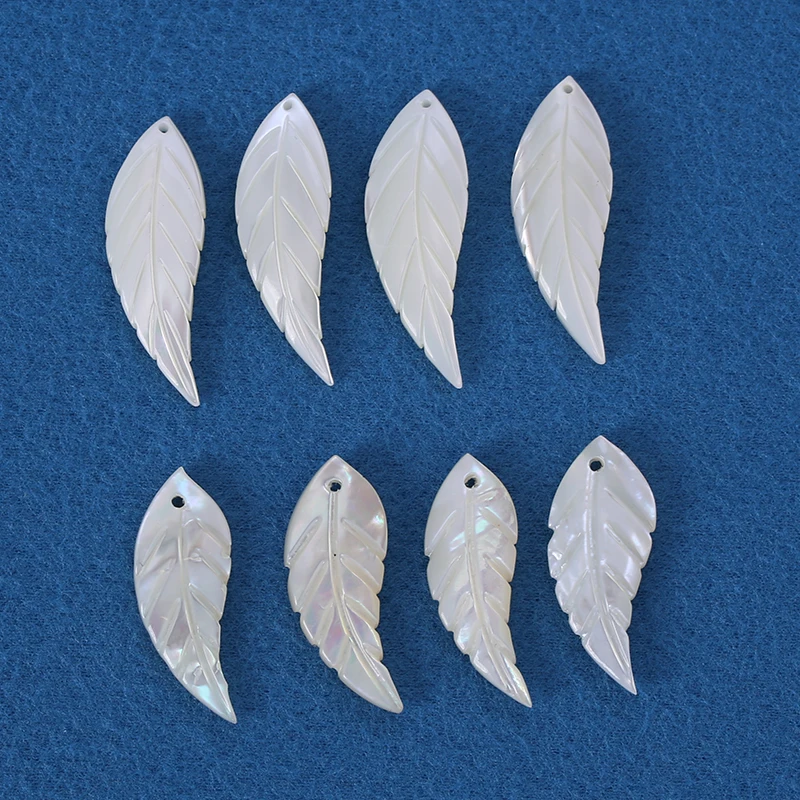 Wholesale of natural shell feather shaped DIY white small shells for jewelry and clothing production