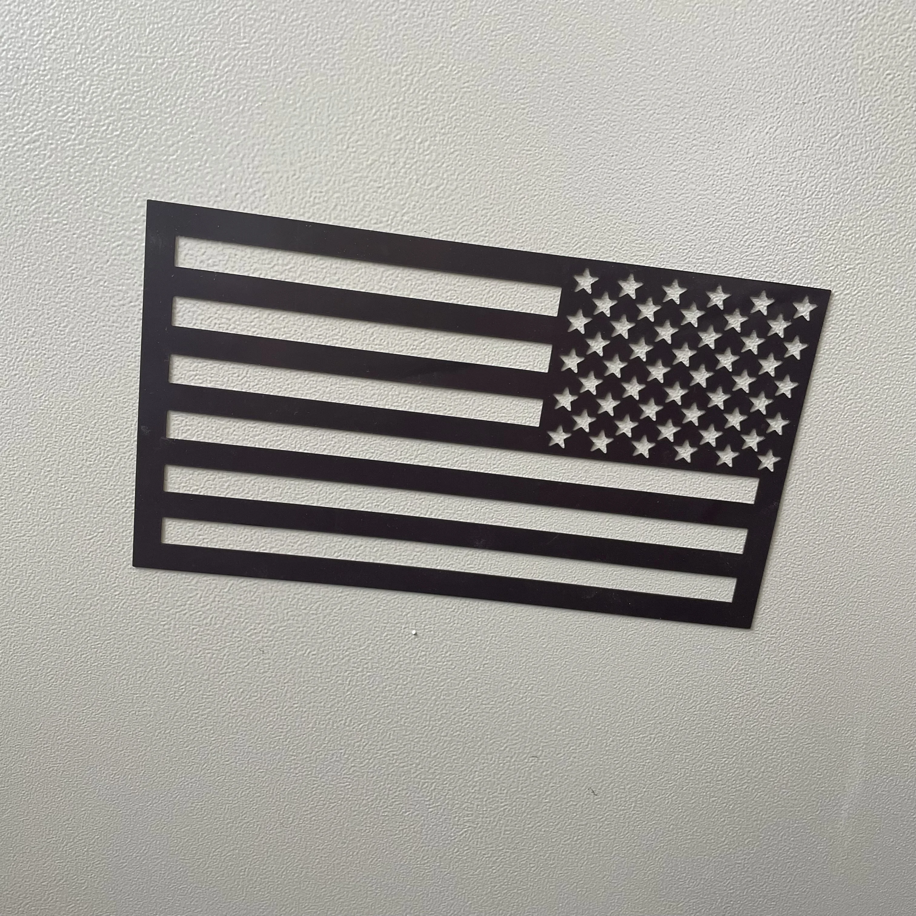 American Flag Car Magnet Decal Cut Out in Black Color