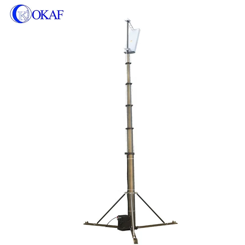 12m portable Mobile Aluminum Mast Tower Electric Motorized Telescopic Mast