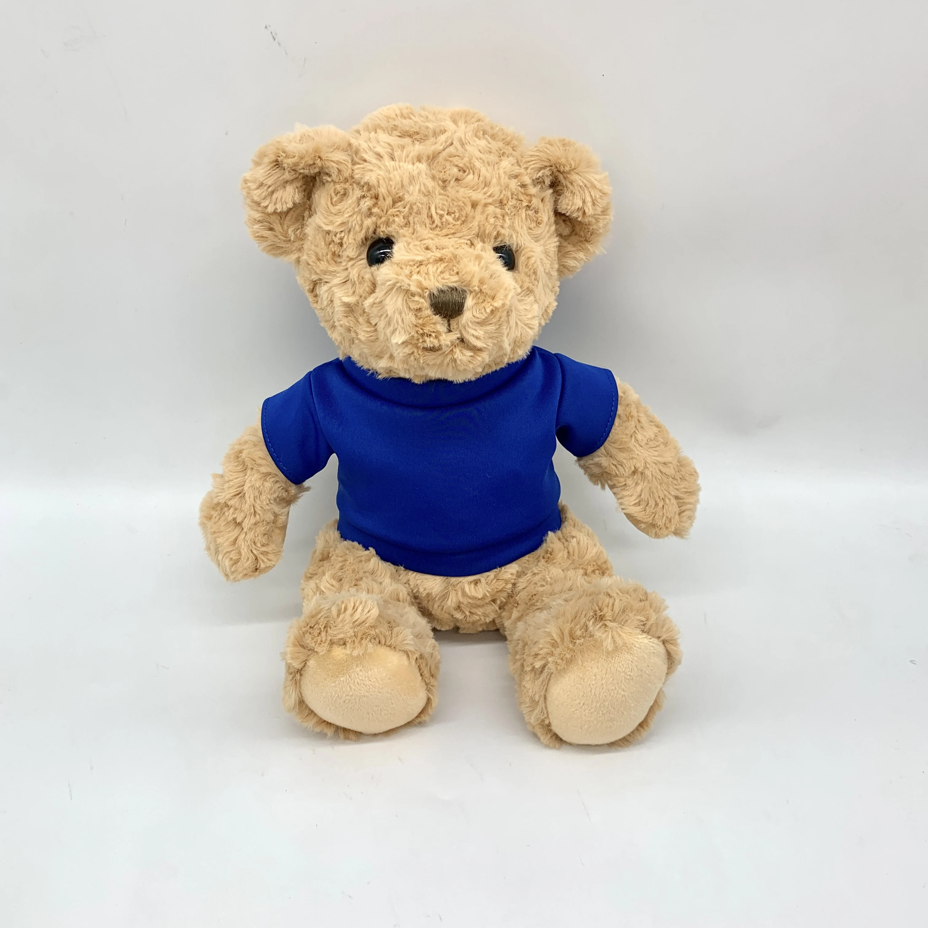 Customized plush teddy bear twisted flower sublimation teddy bear wearing T-shirt plush bear T-shirt with printed logo