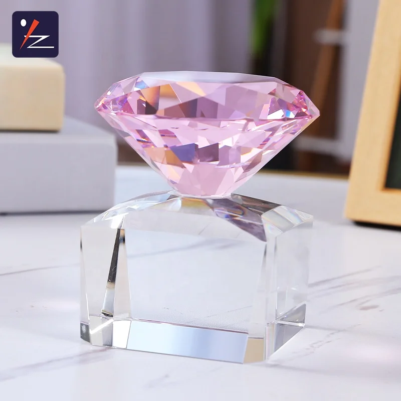 wholesale crystal block trophy top 3D diamond with different color crystal trophy and award for prizegifts
