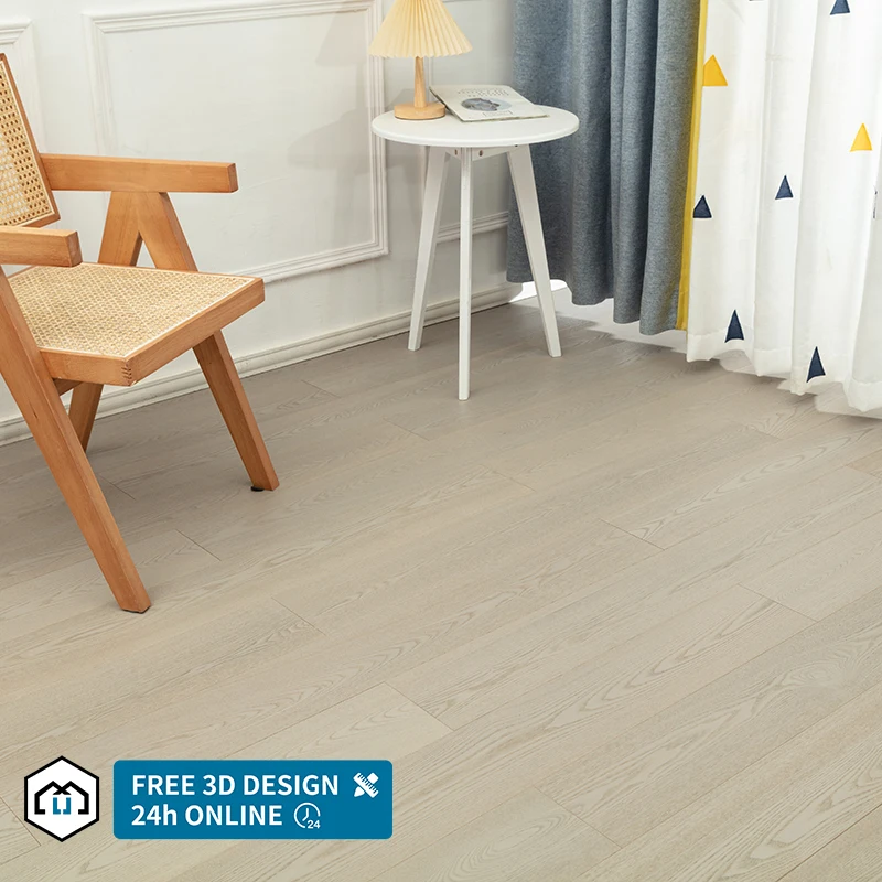 Factory Customized Light Brushed Varnish UV coating White oak Engineered Wood Flooring
