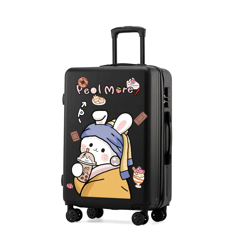 brand new Listing abs list luggage boarding case female Multi Color pc hard shell luggage customized image travel suitcase box