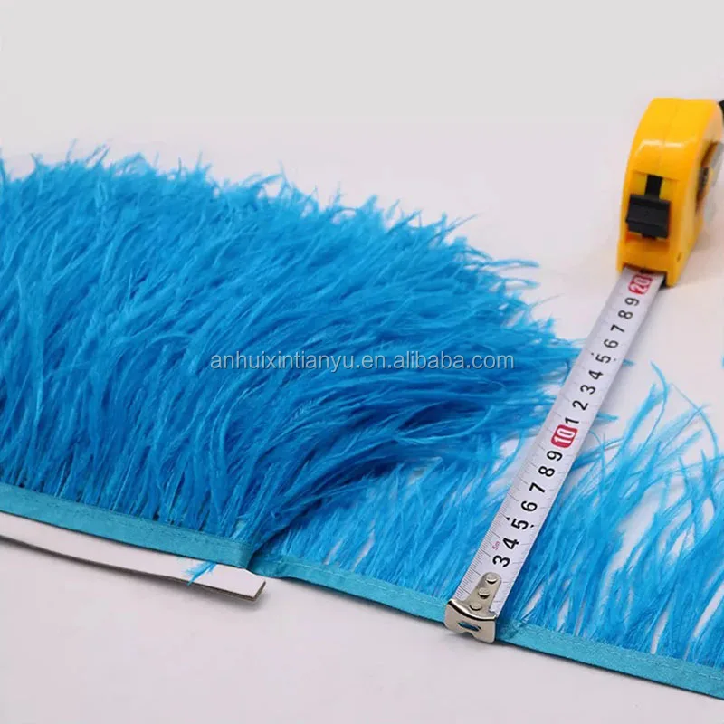 Custom Color and Layers Ostrich Feather Lace Fabric for Clothing