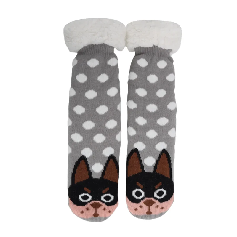 Women Cheap Warm Fuzzy Thick Knitted Home Indoor Slipper Socks Winter Soft socks wholesale Ladies socks cartoon