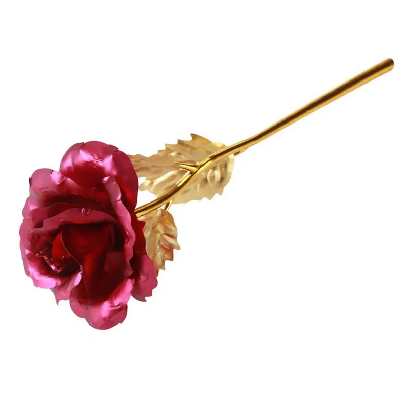 Amazon Hot Sell 24k Gold Foil Rose Gold Rose Artificial Flower Bouquet Mothers Day Gift