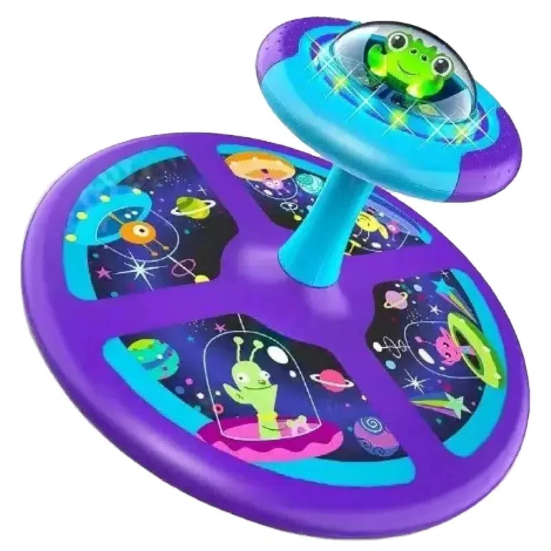 Kids Educational Plastic Toys Dinosaur Space Spinning Stool Toy Non-stop Fun Sit and Spin Rotation Toy