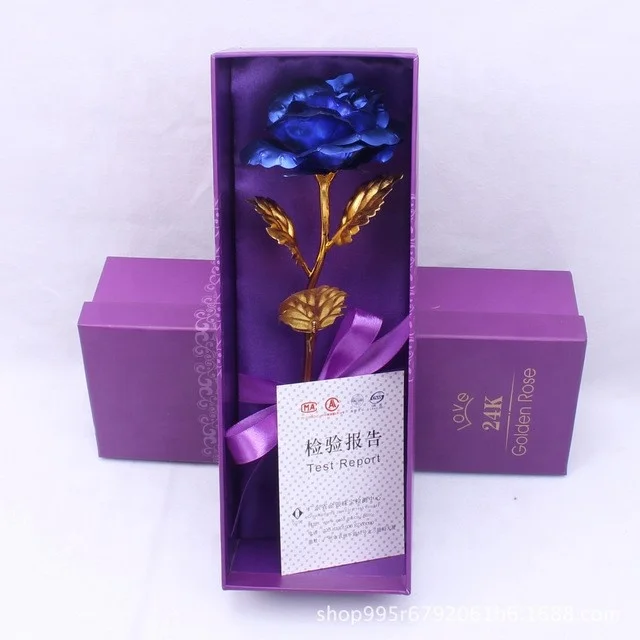 Hot Sale 24k Gold Plated Rose Eternal Roses Beautiful 24K Gold Dipped Preserved Rose Flower saint valentine gift