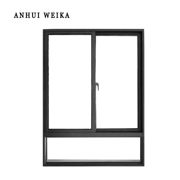 WEIKA Black Profile Color UPVC Sliding Window With Grid 15 Years Production Experience Fiber Glass Screen Netting PVC  Material