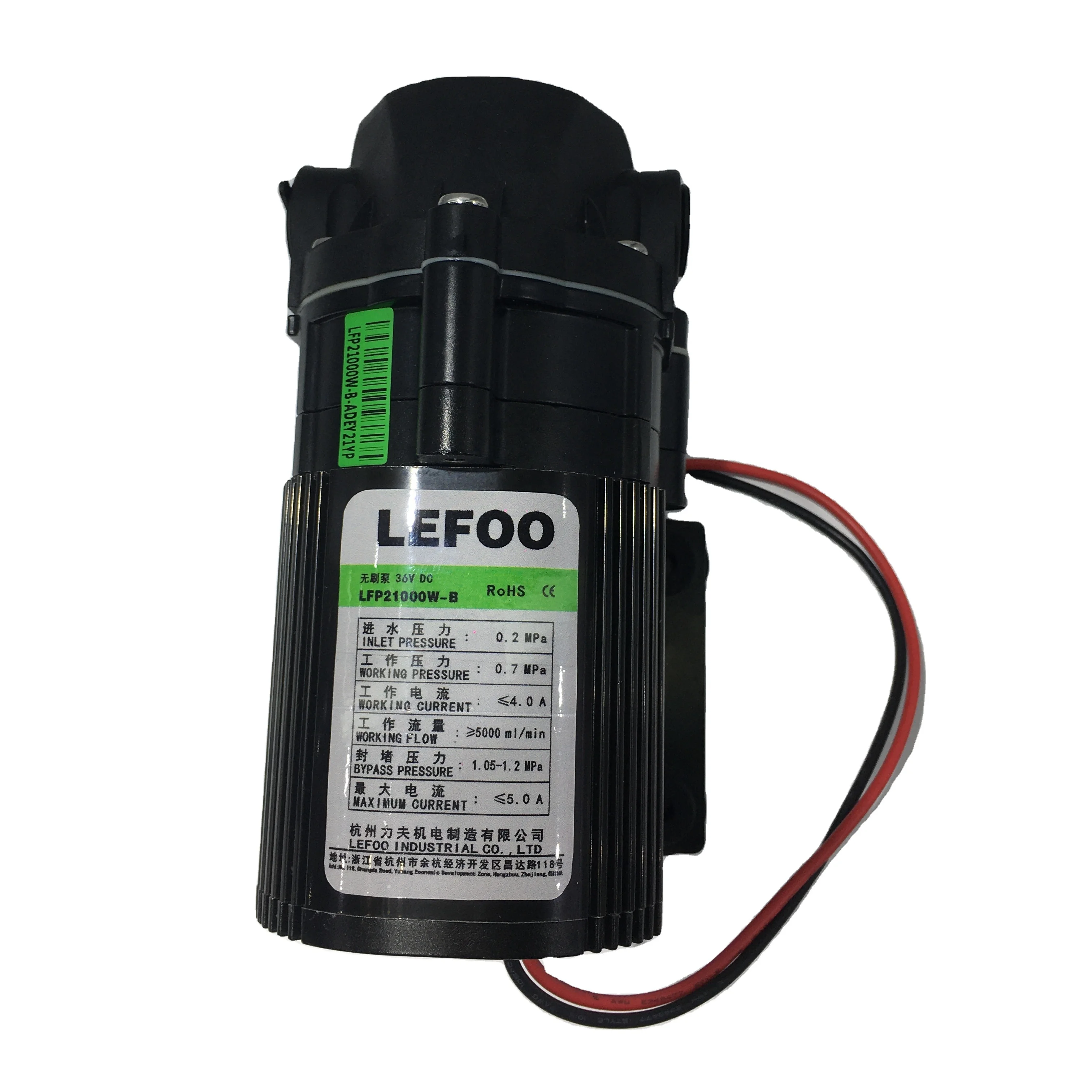 LEFOO 36v 1000GPD big flow brushless diaphragm pump brushless dc water booster pump for ro water purifier