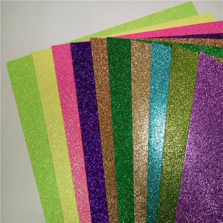 Wholesale Colorful Glitter Cardstock Glitter Paper Crafts Sheet For DIY Wrapping Print Christmas Decoration