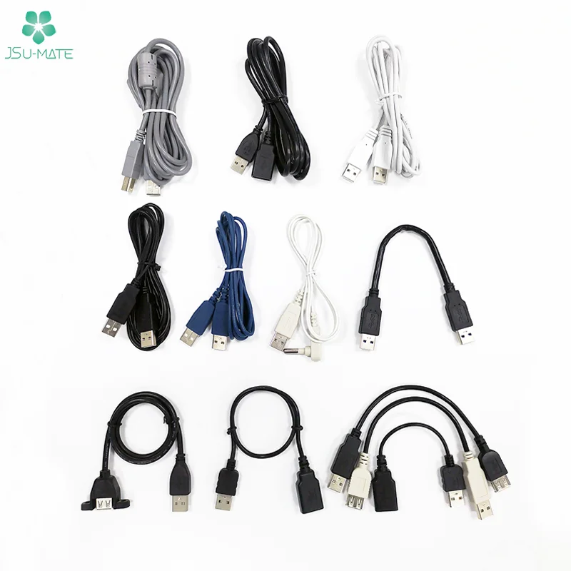 Custom 20CM 30CM USB A Male To Female USB Extension Cable Cord 2.0 USB Extension Data Cable