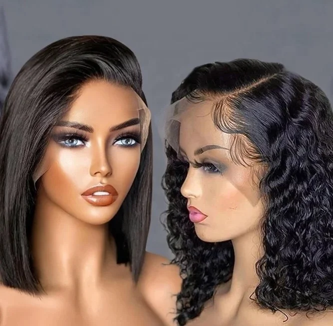 Aliexpress Best Seal 10 a Grade Human Hair Frontal Lace Wigs,10 Inch Bob Short Brazilian Hair Lace Frontal Wig for Black Women