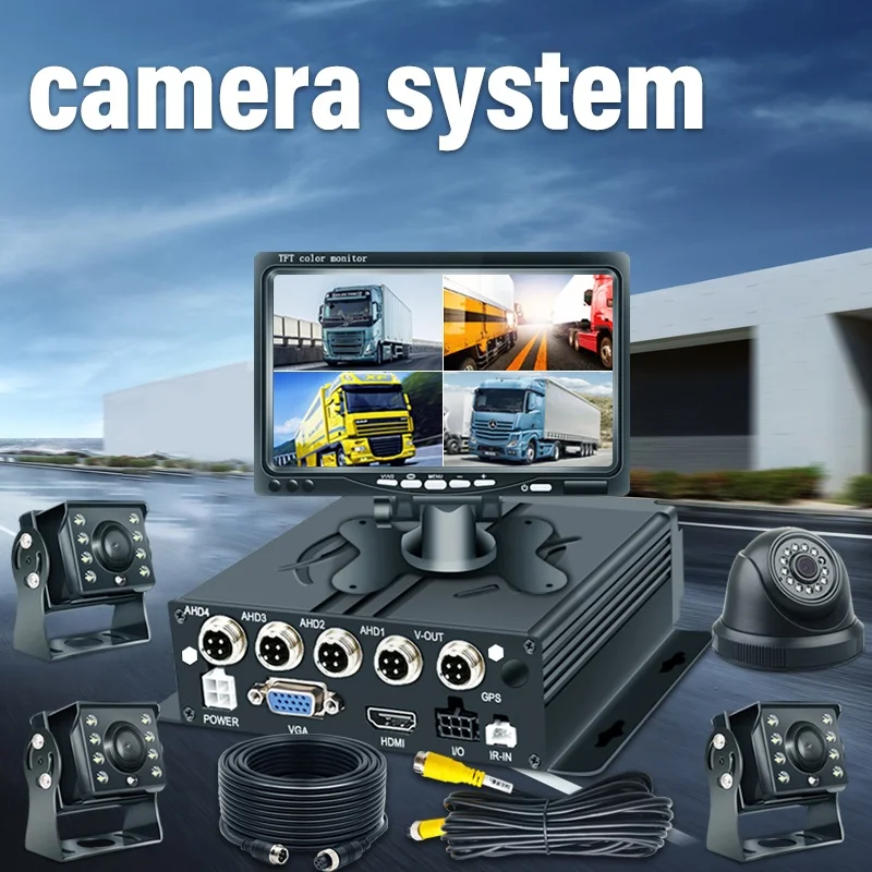 OEM 7 дюймовый монитор грузовик камера Dvr для автомобиля Система 4-канальный SD карты