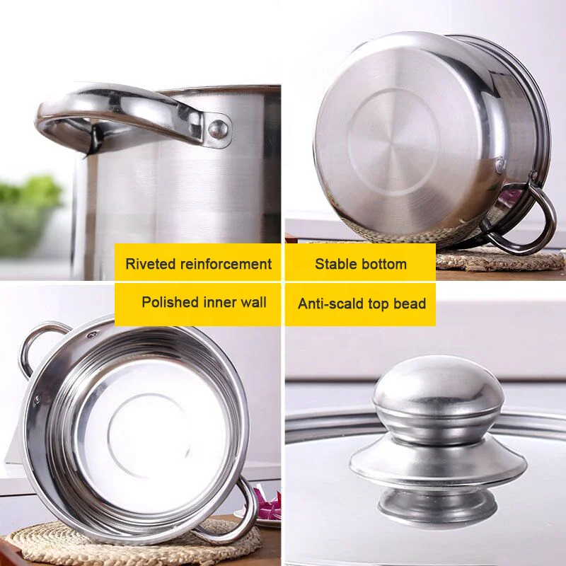 Wholesale 10 Pieces Kitchen Stainless Steel Cooking Casserole Set Soup & Stock Pots Set