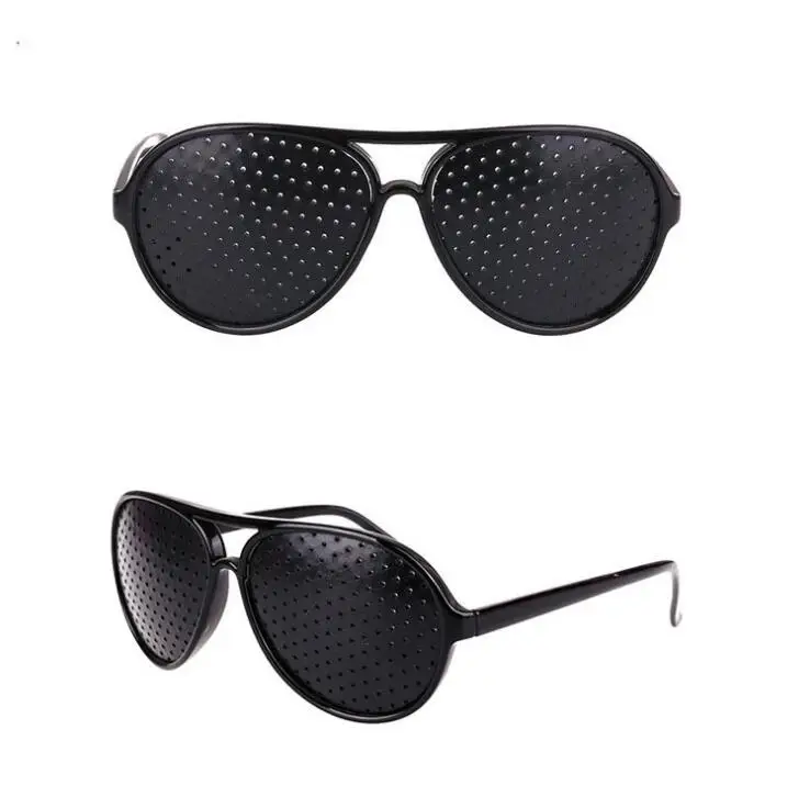 Black   custom Dioptric  grid sunglasses pinhole glasses promotional  sunglasses