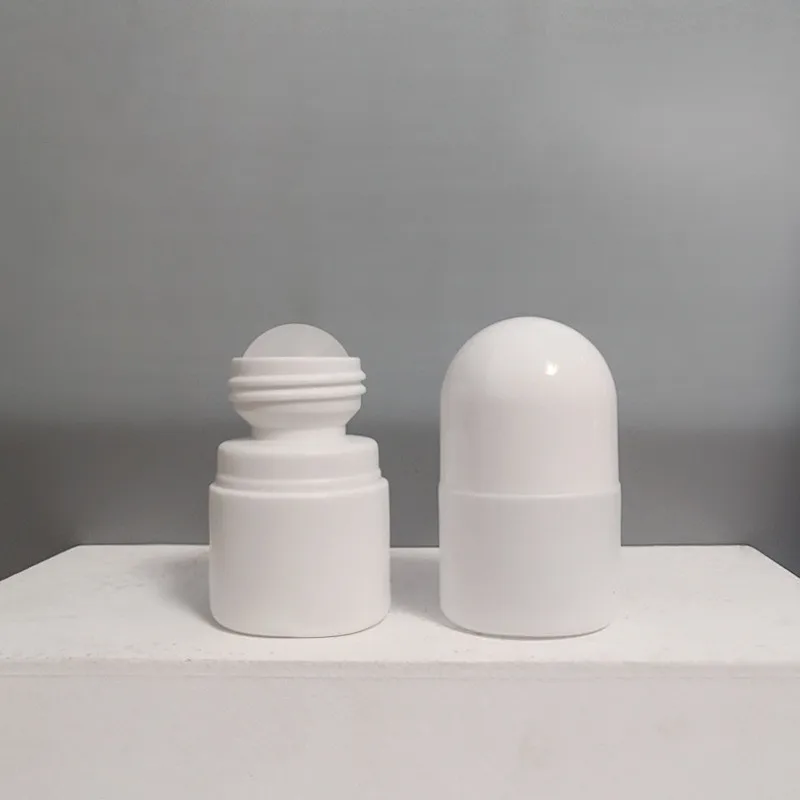 wholesale 30ml white PE plastic Roller ball  bottle deodorant perfume roll on bottle With PP Ball suppliers customized factory