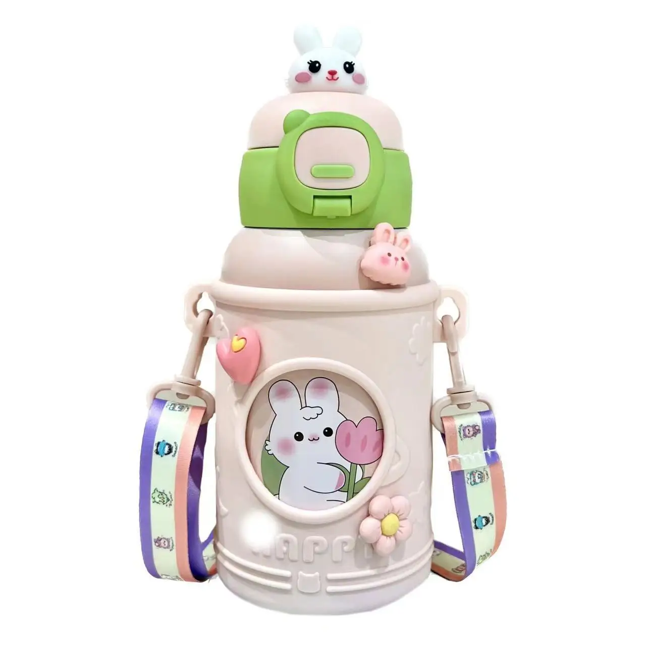 Cute Cartoon 3D sticker Thermal Mug 500ML 316 Stainless Steel thermal kid children  Drinks Water Bottle