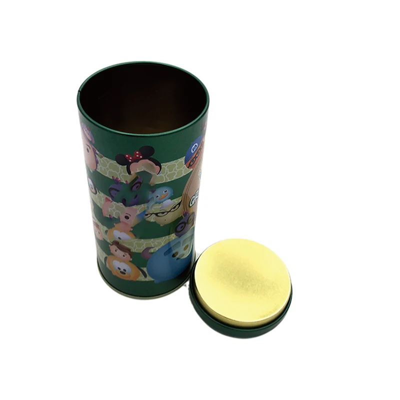 Empty Tall Round Cylinder White Matte Black Double Lid Airtight Metal Coffee cookies Box Tea Tins