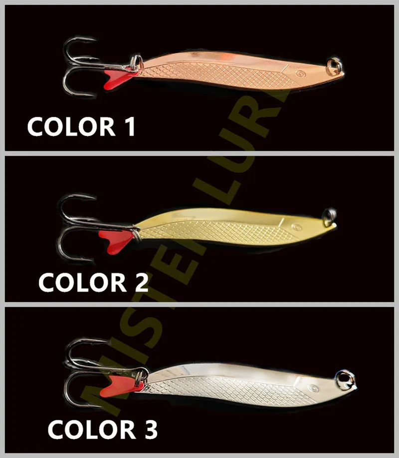 MISTER LURE  35g coppery sliver golden color vertical metal sequins spoon lure pike spinner bait fishing lure