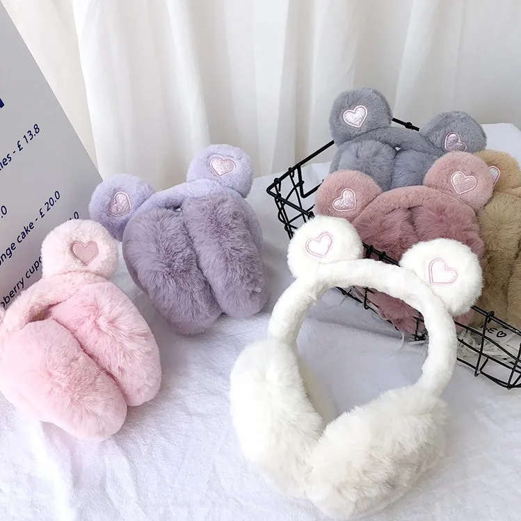 Factory wholesale OEM Lovely desgin keep warm winter furry girls ear muffs