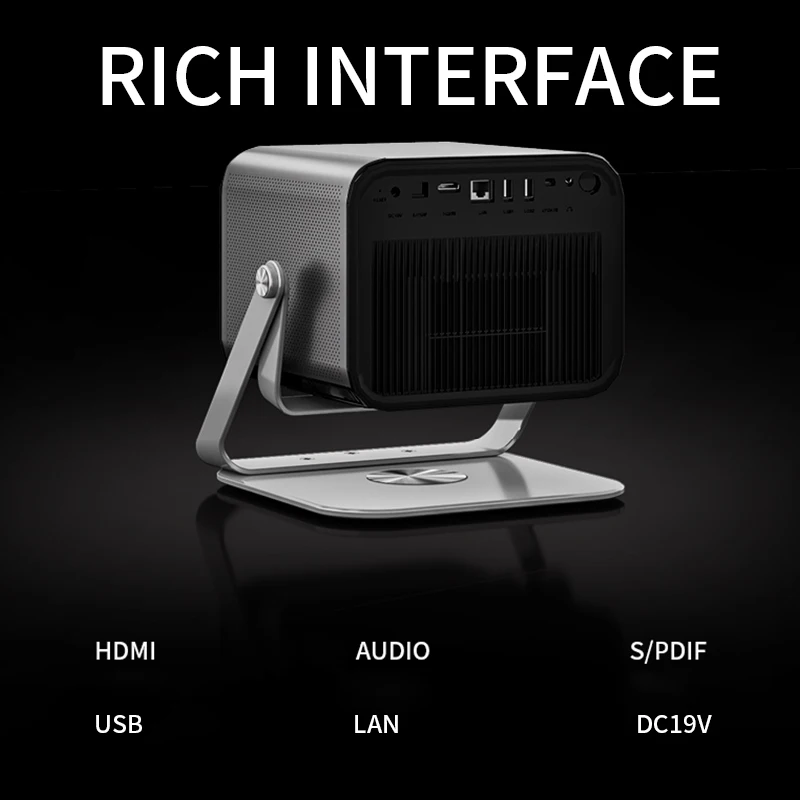 Portable 4K WiFi DLP Projector Auto Focus Lens LCD Pico Short Throw USB Screen 3D Gaming Movie Parties Includes Remote Control