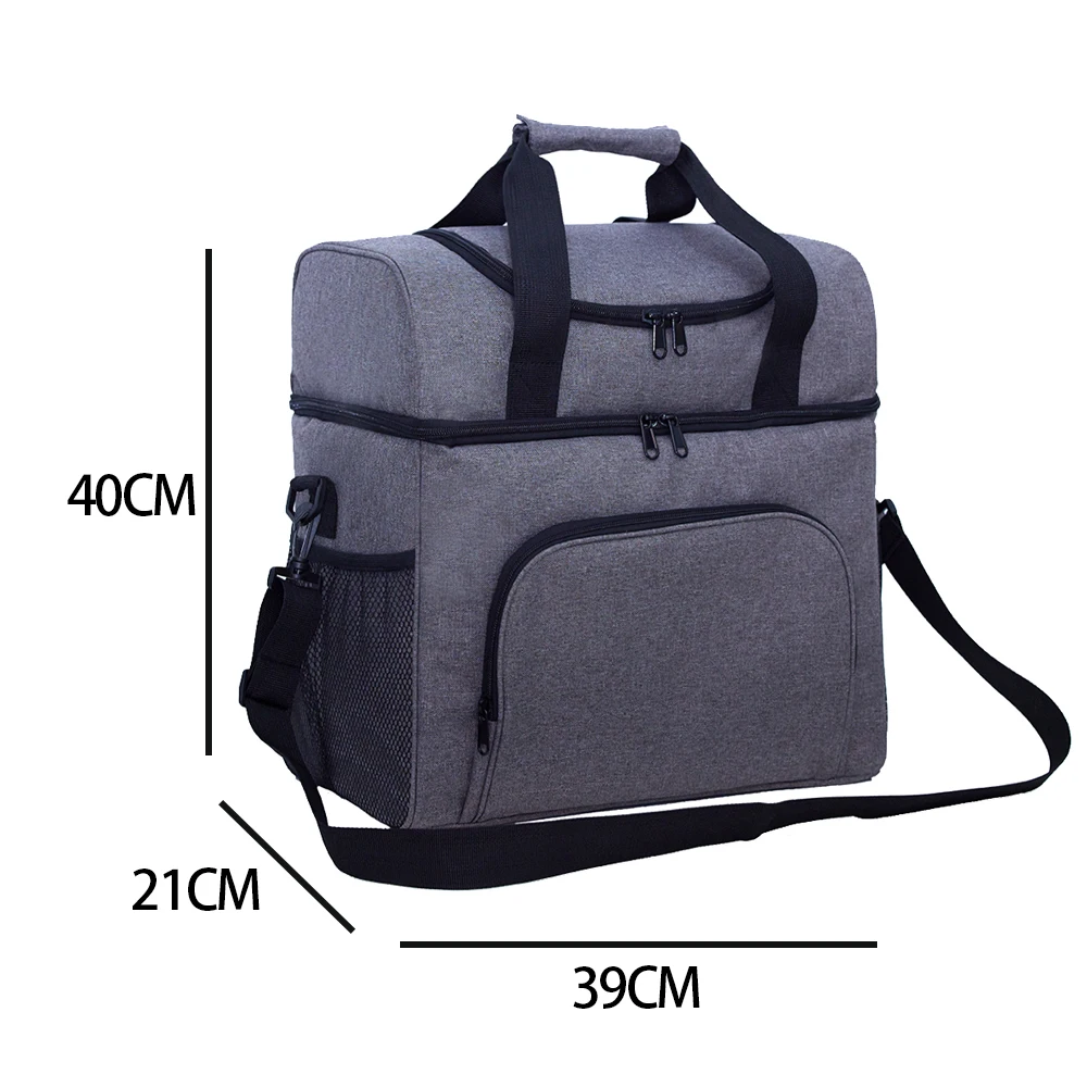 Designed Cozy Lined Soft Fabric Material Robust Nylon Awesome Two Zipper Compartment Cooling Cooler Bag