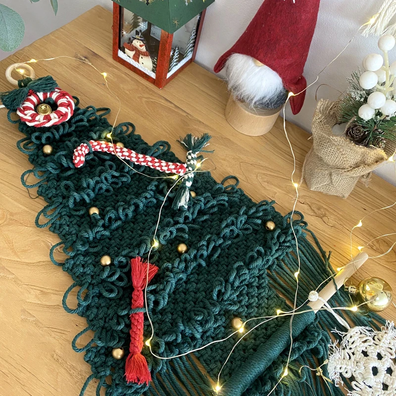 Boho Gift Farmhouse Xmas Home Decor Ornament Macrame Christmas Tree