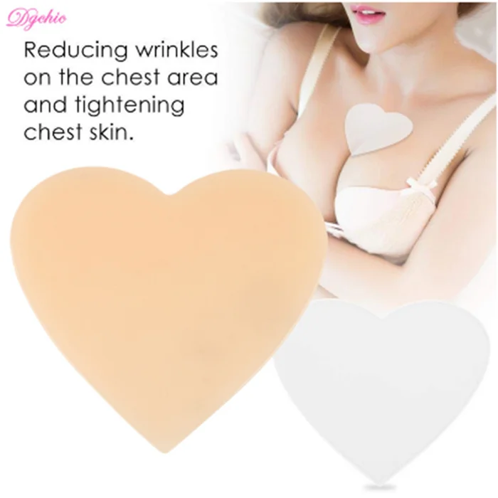Customizable Patches Reusable Waterable Silicone Anti Wrinkle Pads Triangle Shape Nude Clear For Ladies Chest Pad