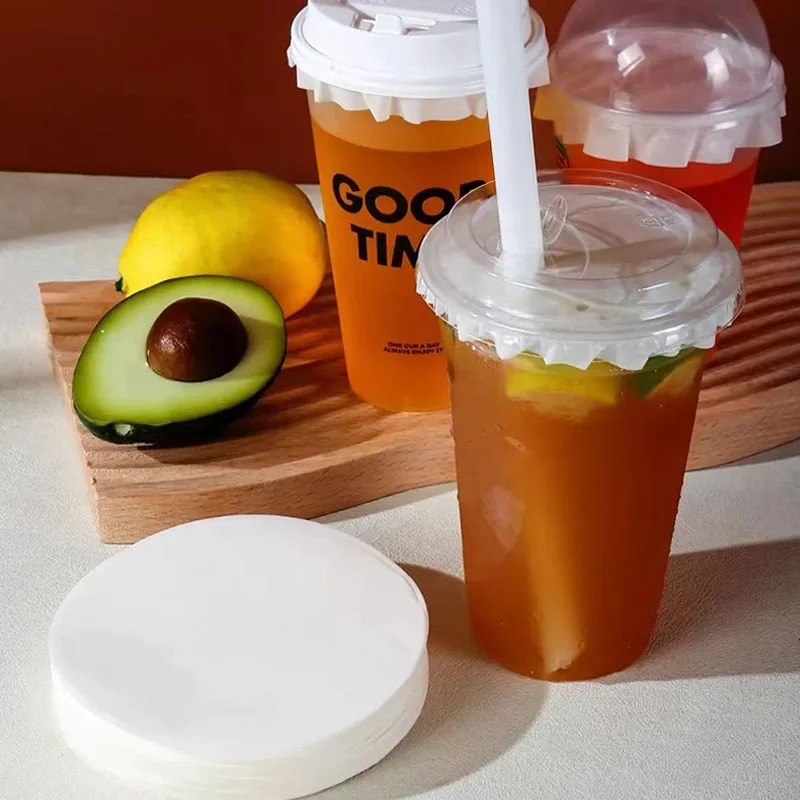 Disposable Food Grade Coffee Milk-tea Cup Air-right Sealing Leak-proof Mat Waterproof Leak Proof drink paper Sheet