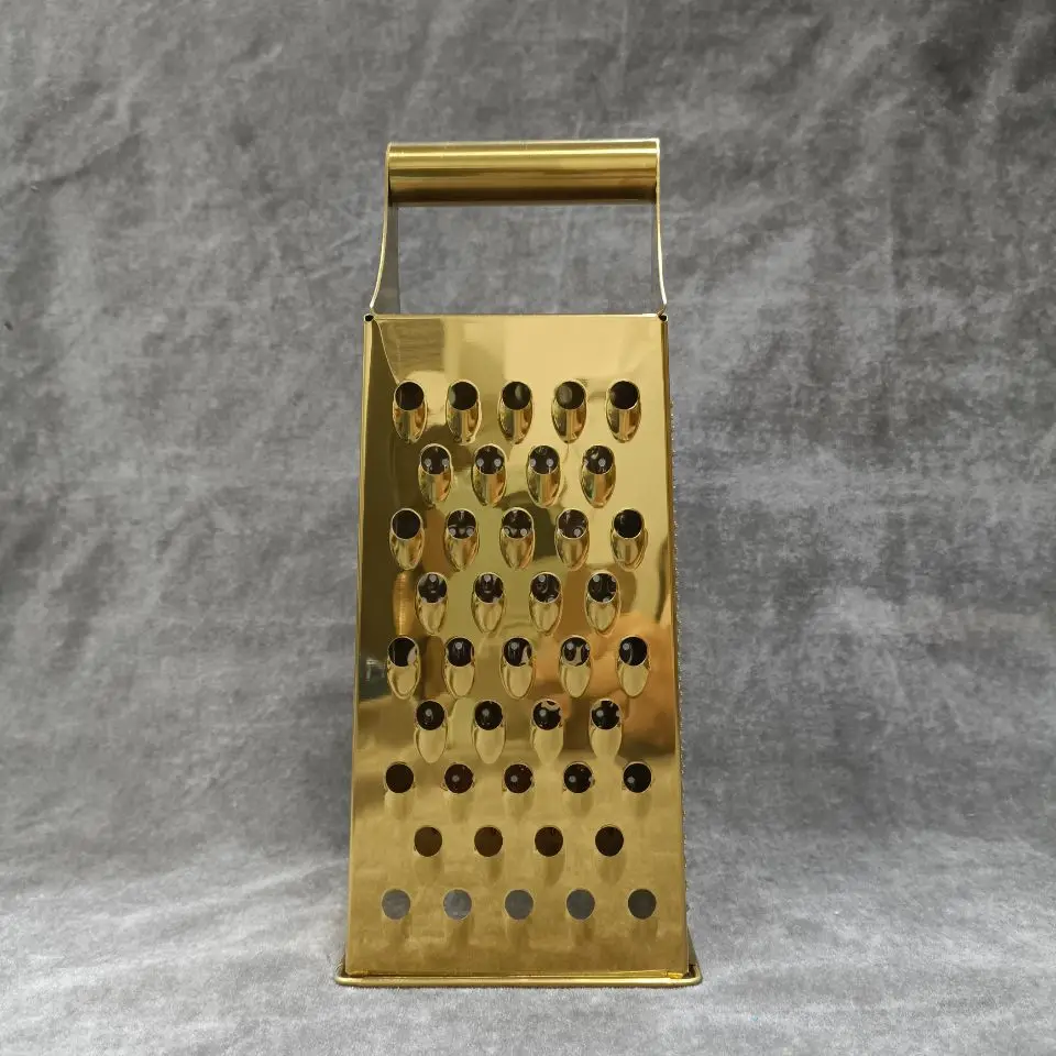 Parmesan Cheese Grater, Vegetables Ginger Grater Kitchen Grater Stainless Steel Zester with 4 Sides Gold Color