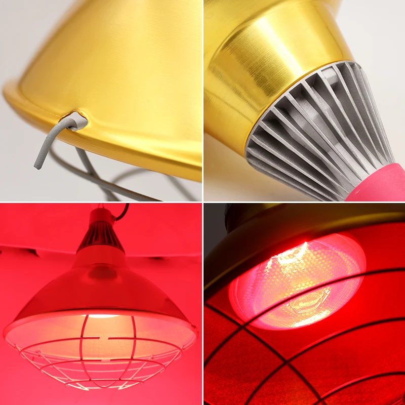 Waterproof Stepless Dimming Heating Lamp 250w Brooding Lamp For Poultry Animals Infrared Brooder Lampshade