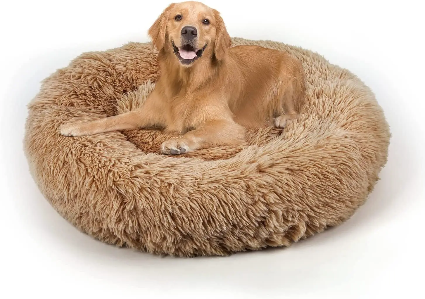 Non-Slip Bottom Pet Bed Washable Warming Cozy Soft Round Dog Bed Luxury Fluffy Plush Cushion Pet Bed
