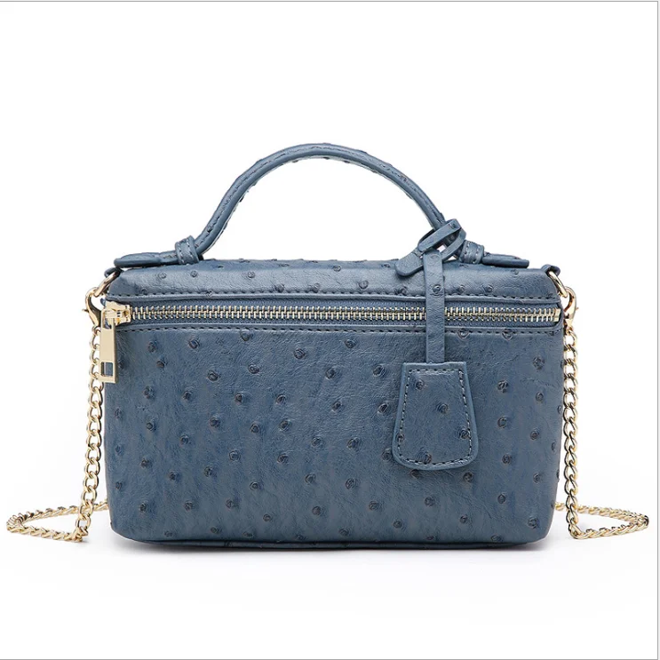 
Wholesale Pu Leather Handbag Ostrich leather Clutch Bags Chain bag 